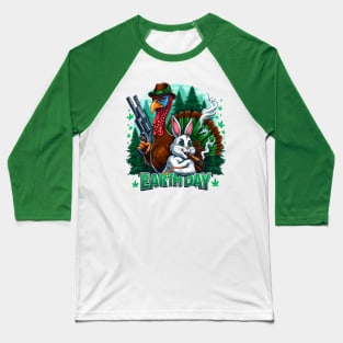 Rabbit Fury: Stylish Cat With Gun Baseball T-Shirt